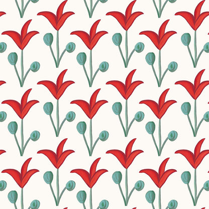 Spring Rhythm Wallpaper Red
