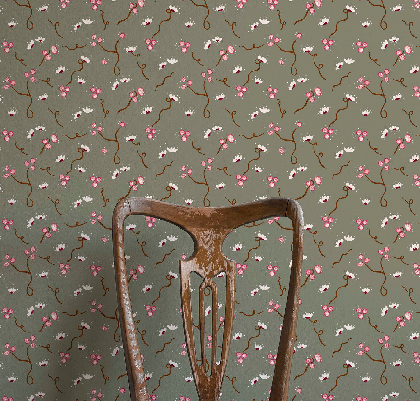 Olivia Wallpaper - Muddy Green