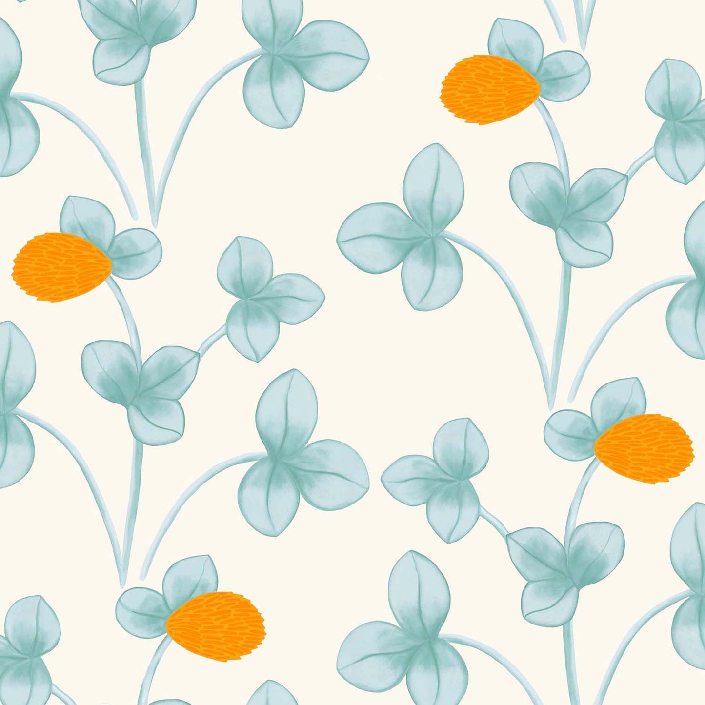 Chintz Constance Wallpaper - Light Blue & Marigold
