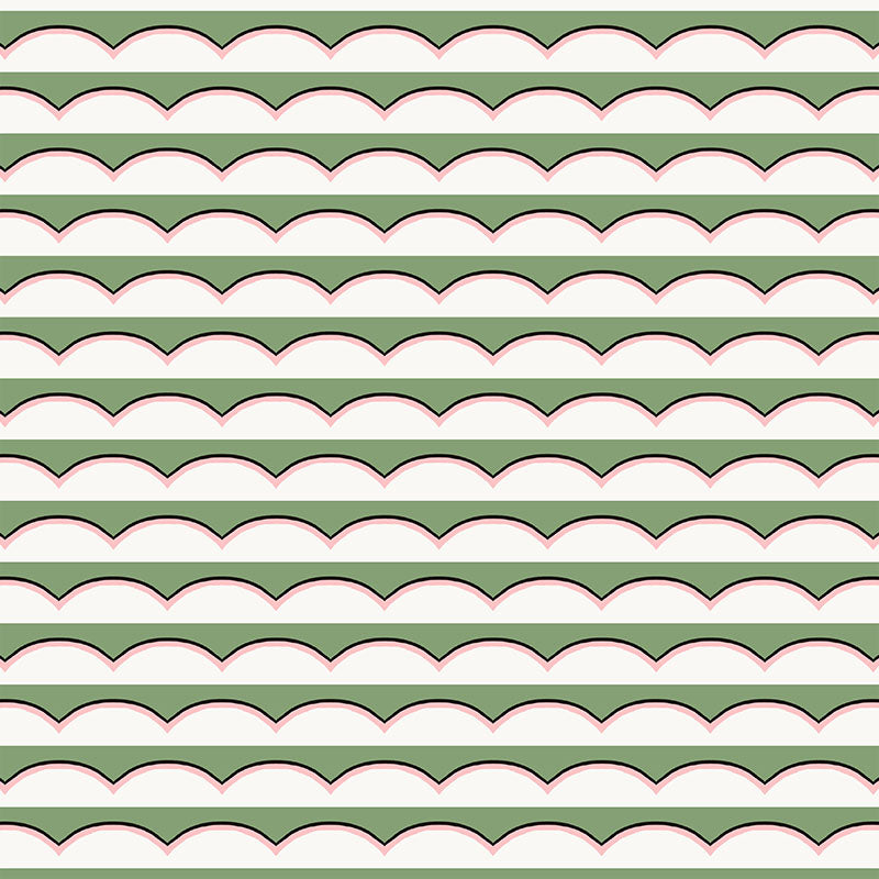 Scallops Wallpaper - Green