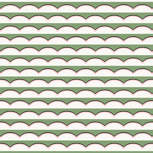 Scallops Wallpaper - Green