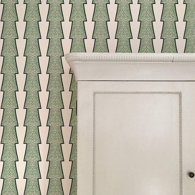 Spot and Arrow Wallpaper - Green