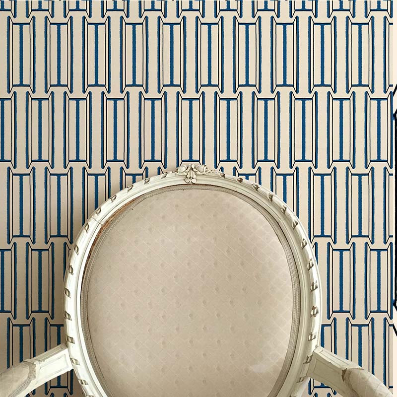 Tangier  Wallpaper- White and Blue