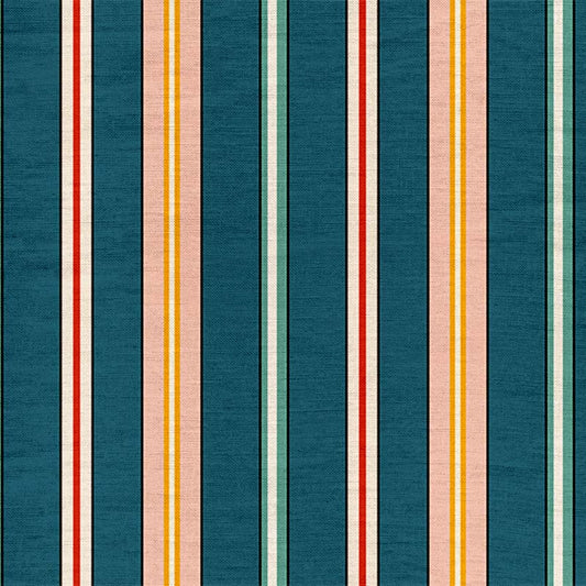 Sporty Stripes Fabric - Blue - Indoor/Outdoor