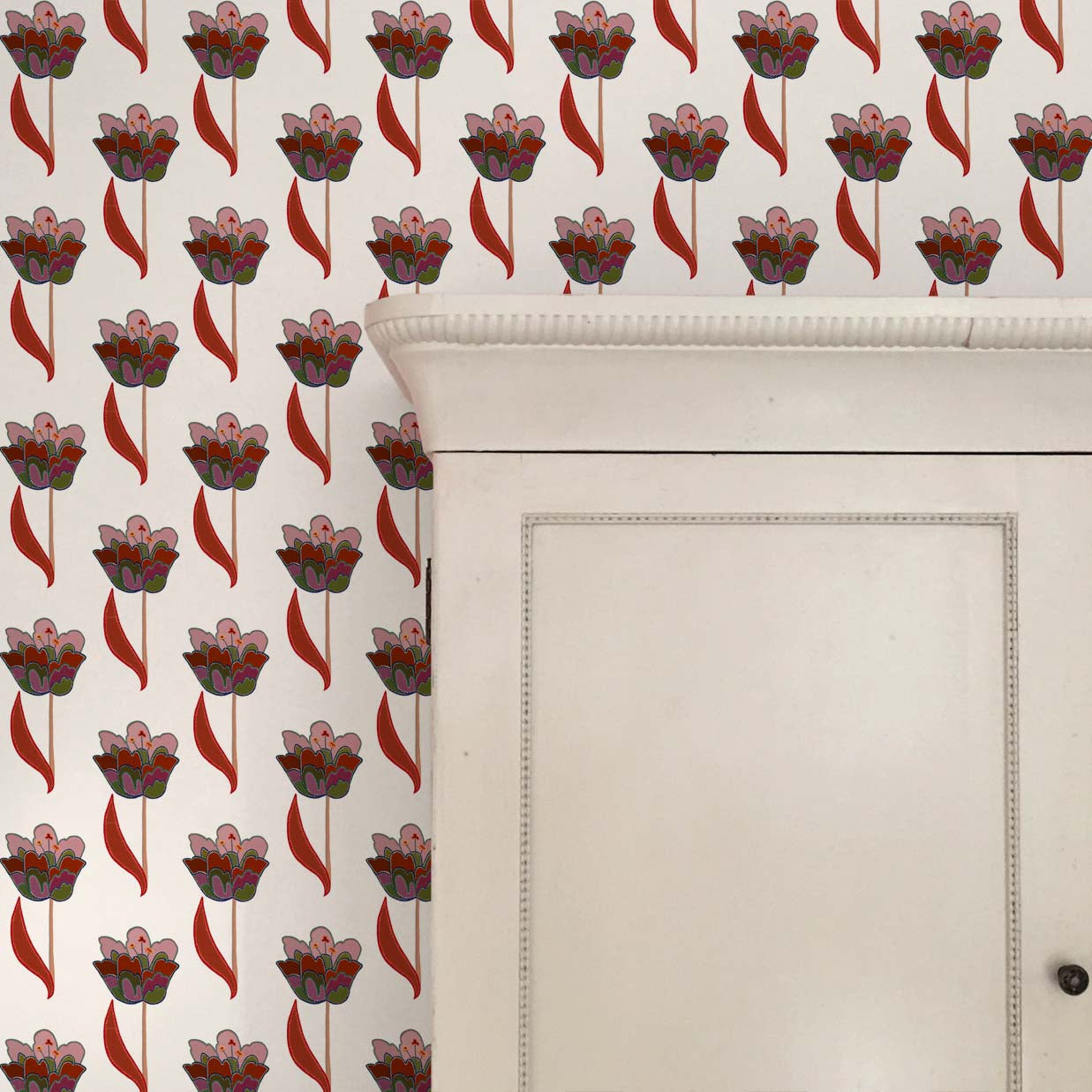 Tulips Wallpaper - White