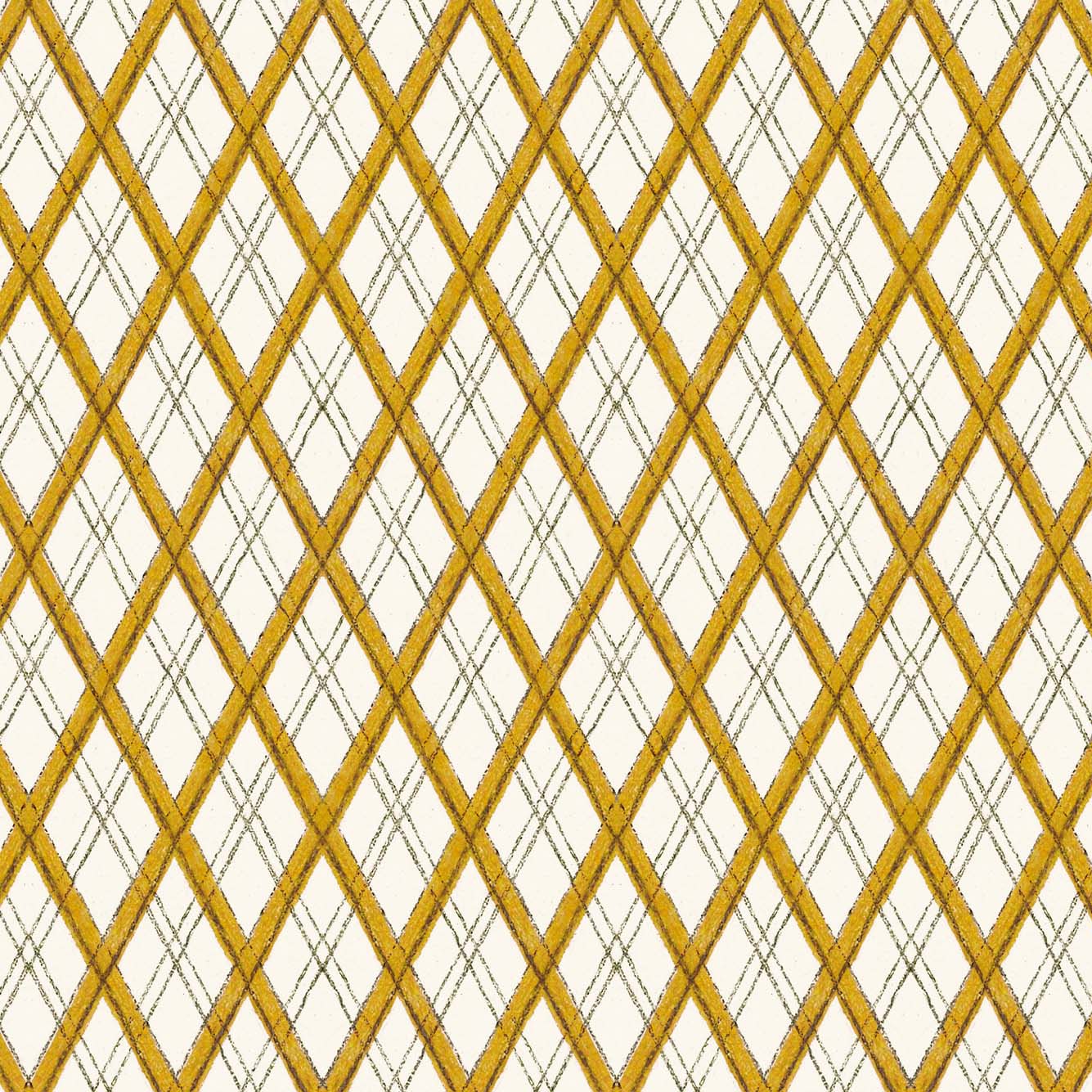 Little Lattice Wallpaper - Mustard