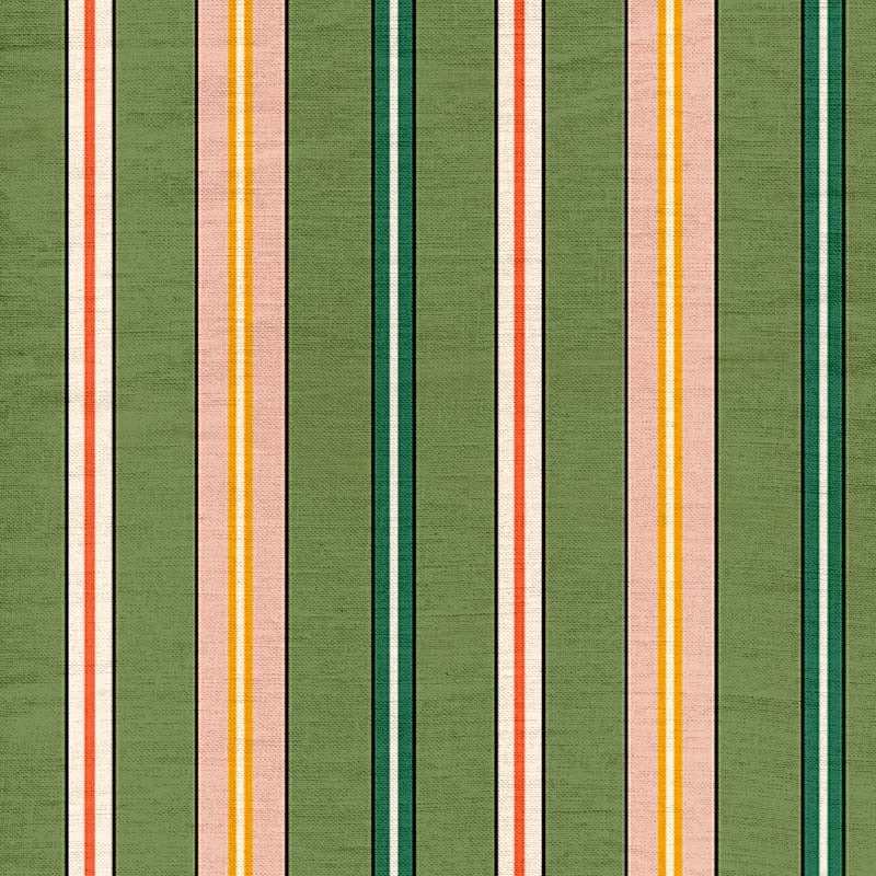 Sporty Stripes Fabric - Green - Indoor/Outdoor
