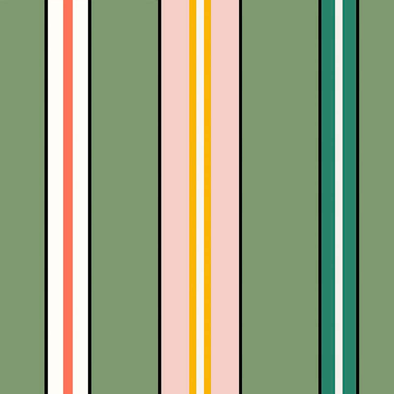Sporty Stripes Wallpaper - Green