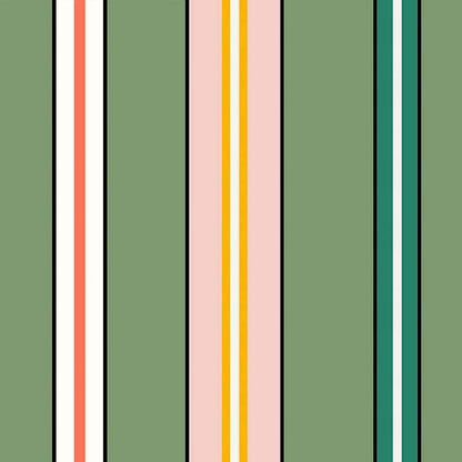 Sporty Stripes Wallpaper - Green