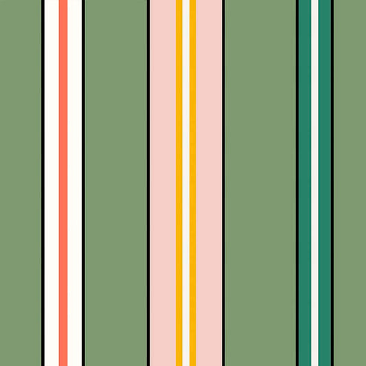 Sporty Stripes Wallpaper - Green