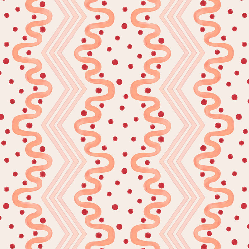 Madame Ziggle Wallpaper -Pink and Coral