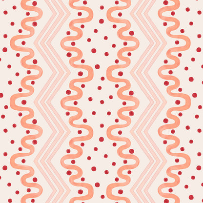 Madame Ziggle Wallpaper -Pink and Coral