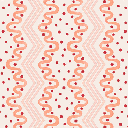 Madame Ziggle Wallpaper -Pink and Coral