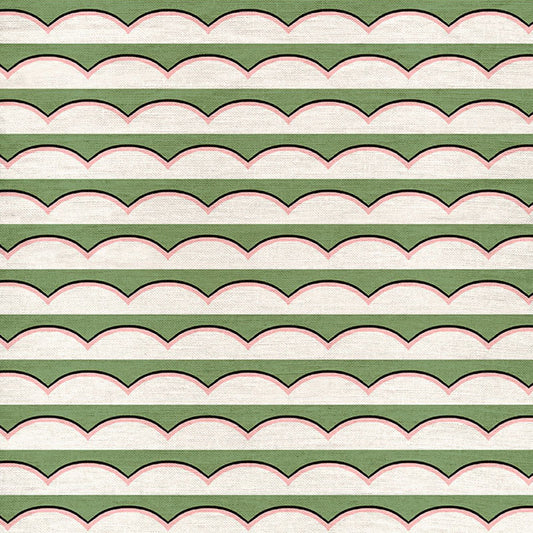 Scallops Fabric - Green