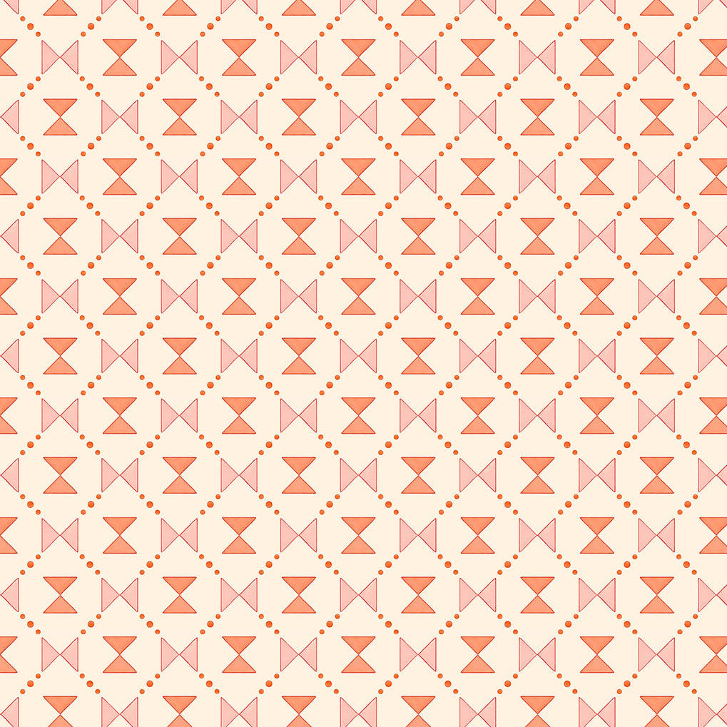 Bow Tie Quilt Wallpaper - Pink and Coral