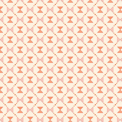 Bow Tie Quilt Wallpaper - Pink and Coral