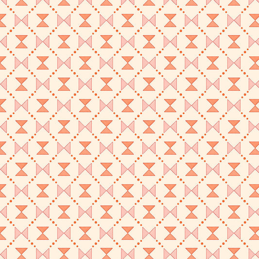Bow Tie Quilt Wallpaper - Pink and Coral
