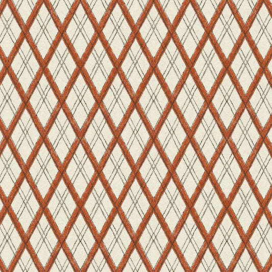 Little Lattice Wallpaper - Burnt Orange