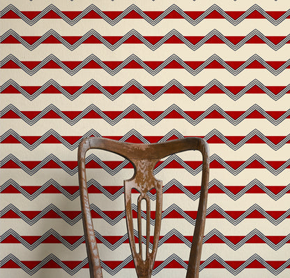 Moroccan Stripes Wallpaper - Red