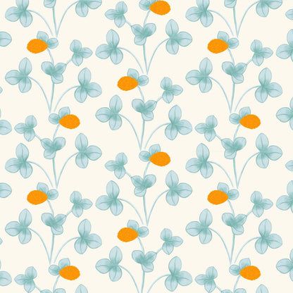Chintz Constance Wallpaper - Light Blue & Marigold