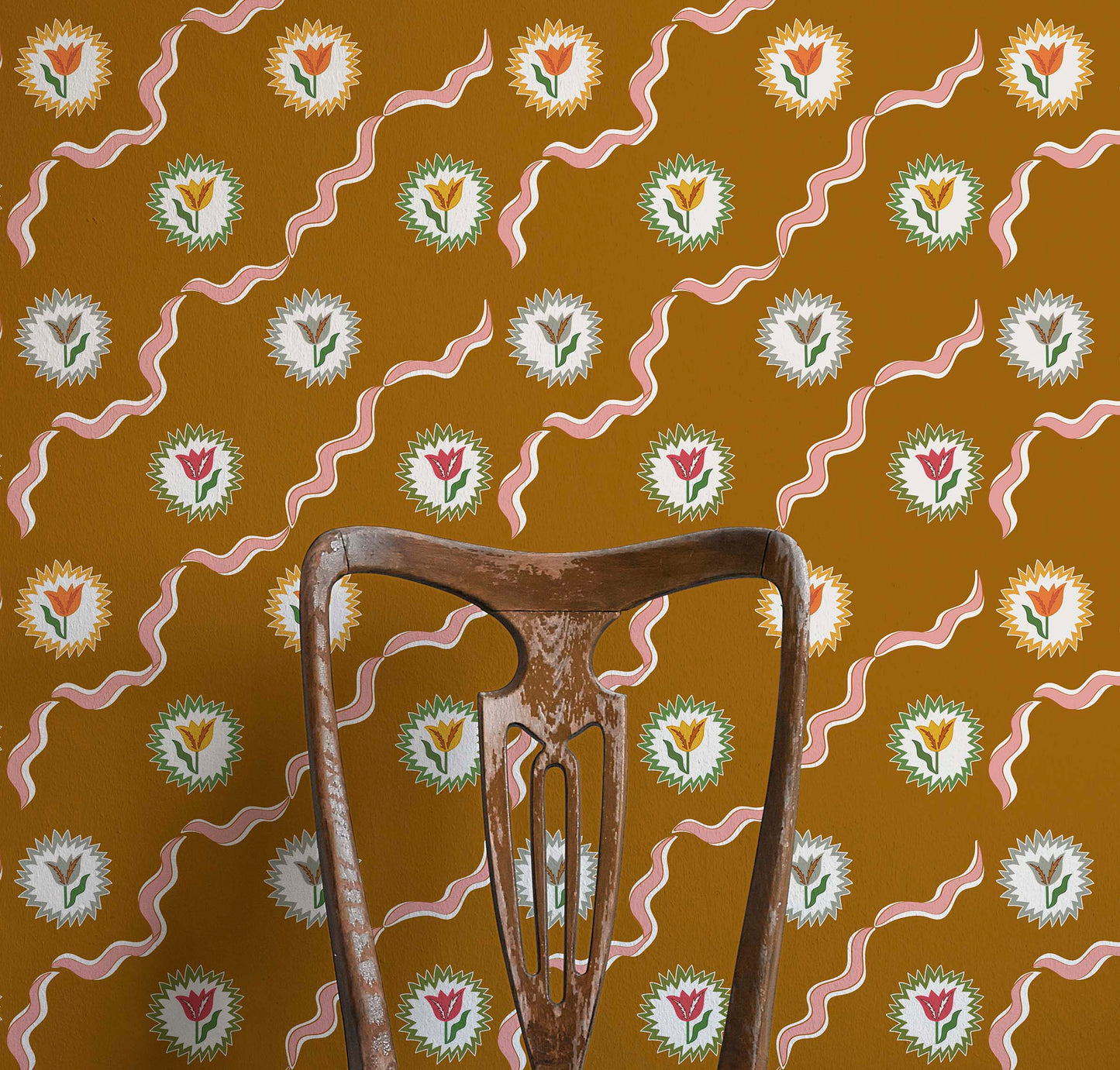 Tulips of Belgravia Wallpaper - Camel