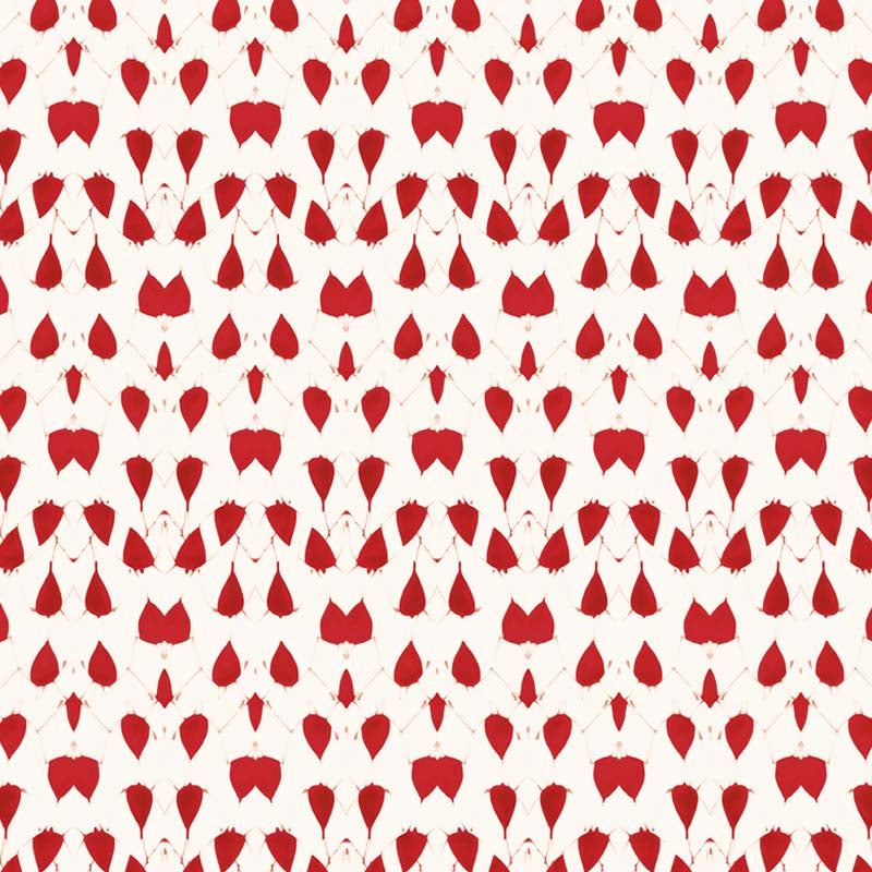 Porcelain Wings Wallpaper- Red