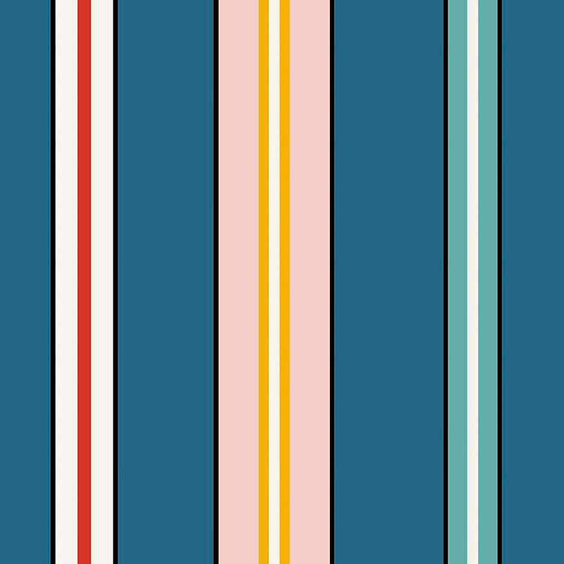Sporty Stripes Wallpaper - Blue