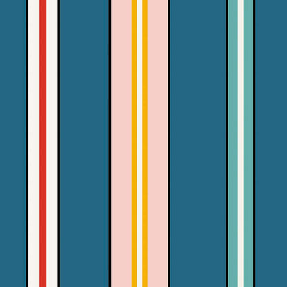 Sporty Stripes Wallpaper - Blue