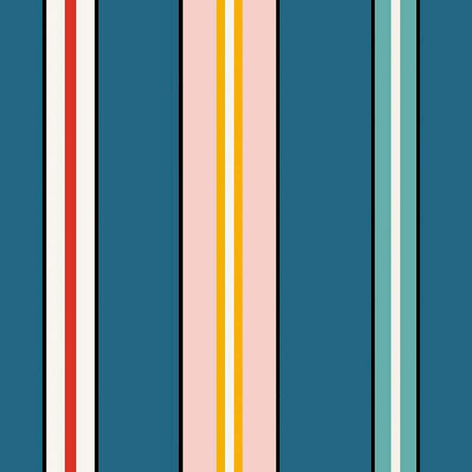 Sporty Stripes Wallpaper - Blue