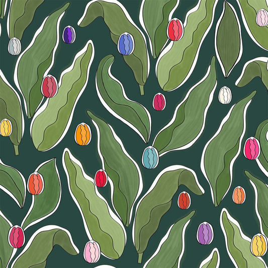 Tulips Festival Wallpaper- Green