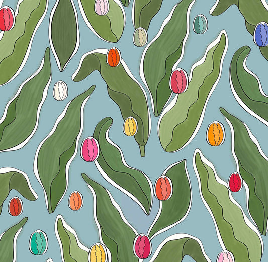 Tulips Festival Wallpaper - Blue