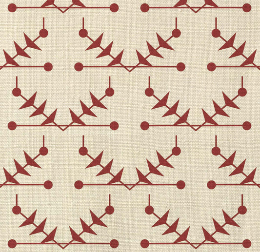 Atomic Trellis Fabric - Burgundy