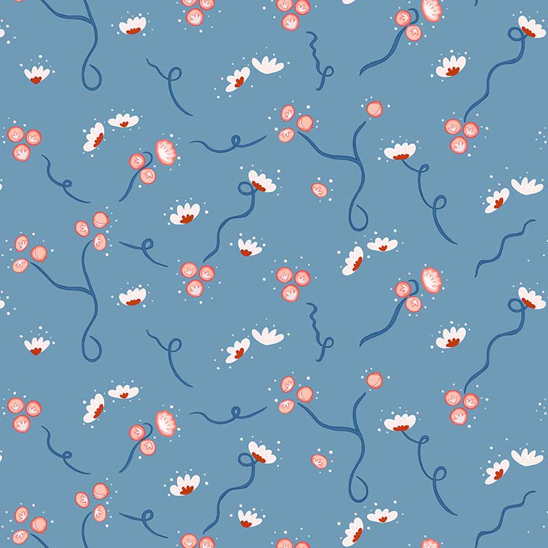 Olivia Wallpaper - Porcelain Blue