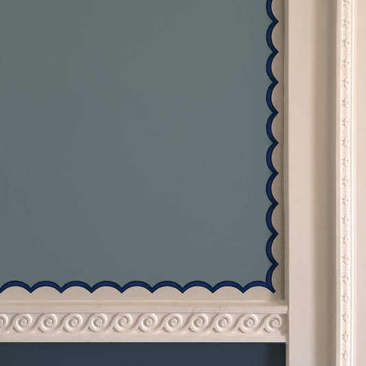 Scalloped Border in Dark Blue