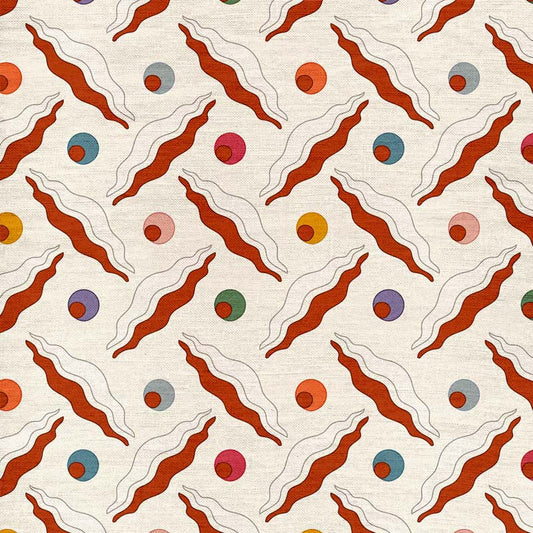 Chintamani Trellis Fabric - Rusty Orange