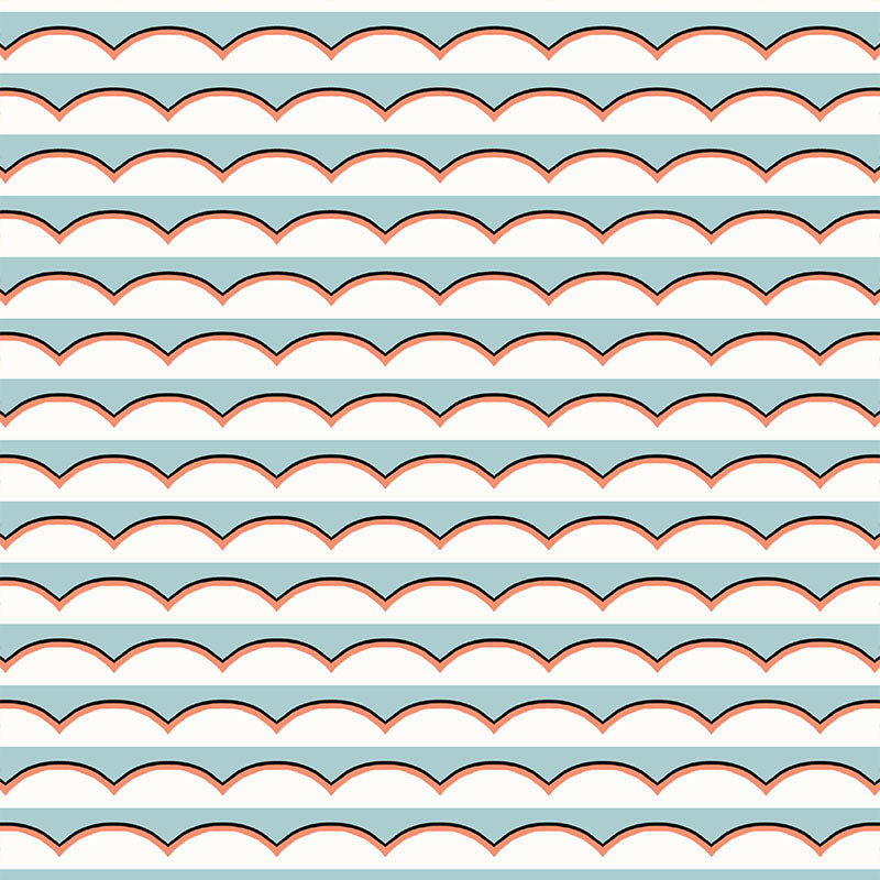 Scallops Wallpaper - Light Blue