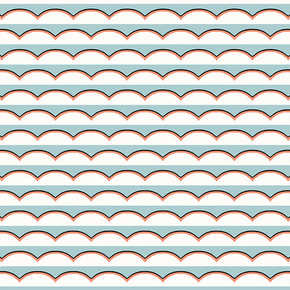 Scallops Wallpaper - Light Blue