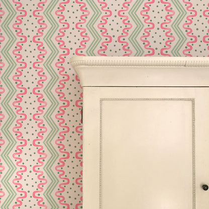 Madame Ziggle Wallpaper -Pink and Green