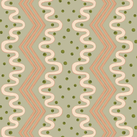 Madame Ziggle Wallpaper -Pistachio
