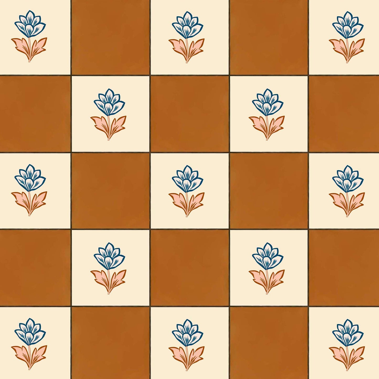 Indian Checks Wallpaper - Caramel