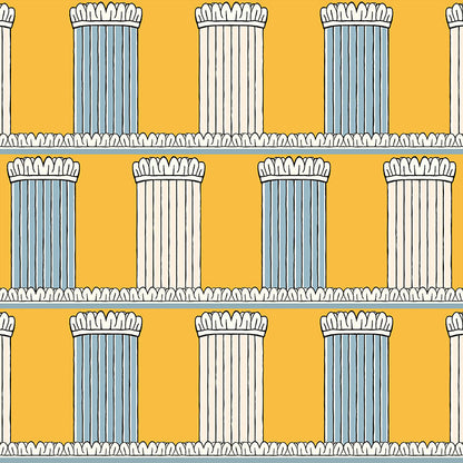 Pillars Wallpaper - Yellow and Blue