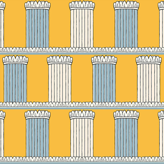 Pillars Wallpaper - Yellow and Blue
