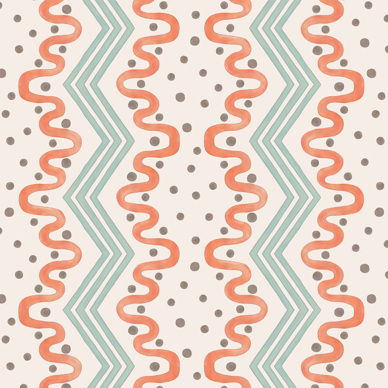 Madame Ziggle Wallpaper - Blue and Orange
