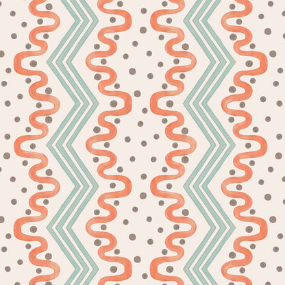 Madame Ziggle Wallpaper - Blue and Orange