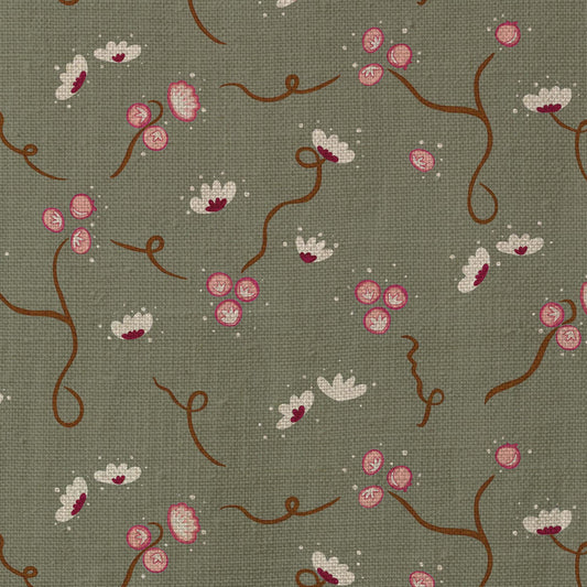 Olivia Fabric - Muddy Green
