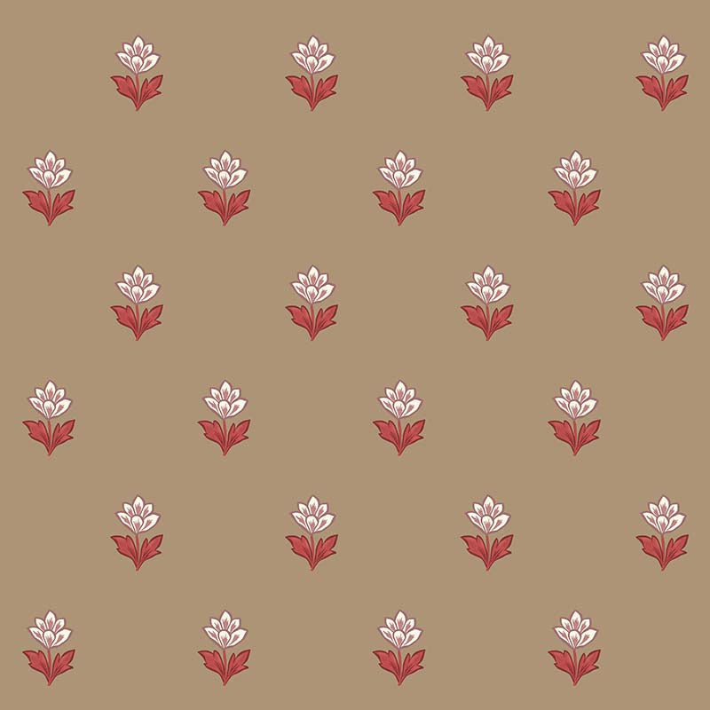 Indian Tulips Wallpaper - Brown Sugar