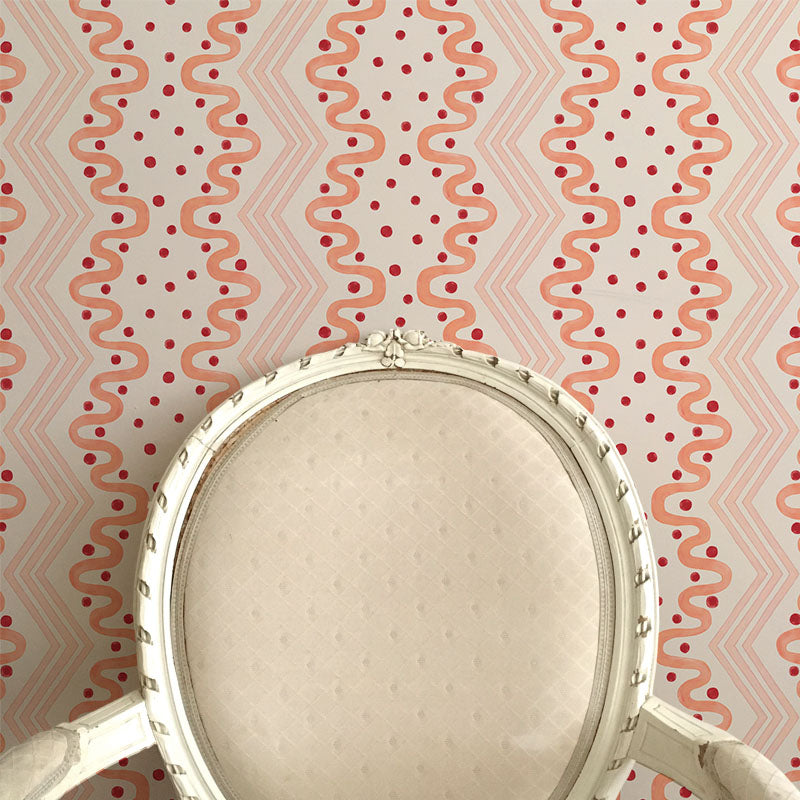 Madame Ziggle Wallpaper -Pink and Coral