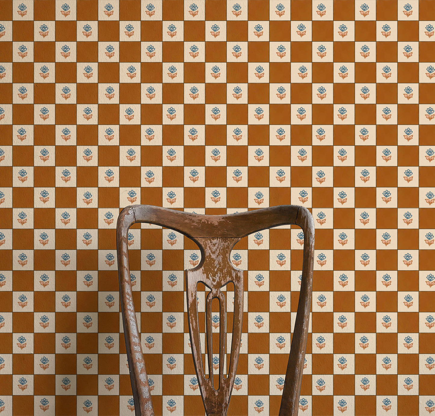 Indian Checks Wallpaper - Caramel