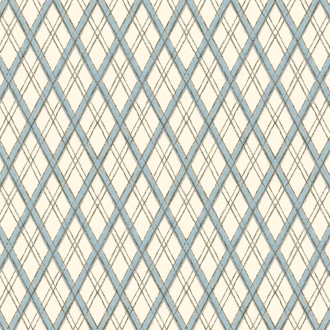 Little Lattice Wallpaper- Blue