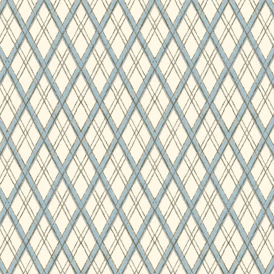 Little Lattice Wallpaper- Blue